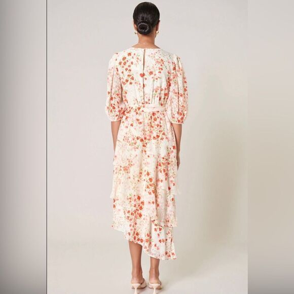 Sugarlips Love Bomb Celia Asymmetrical Ruffle Midi Dress - Picture 2 of 3